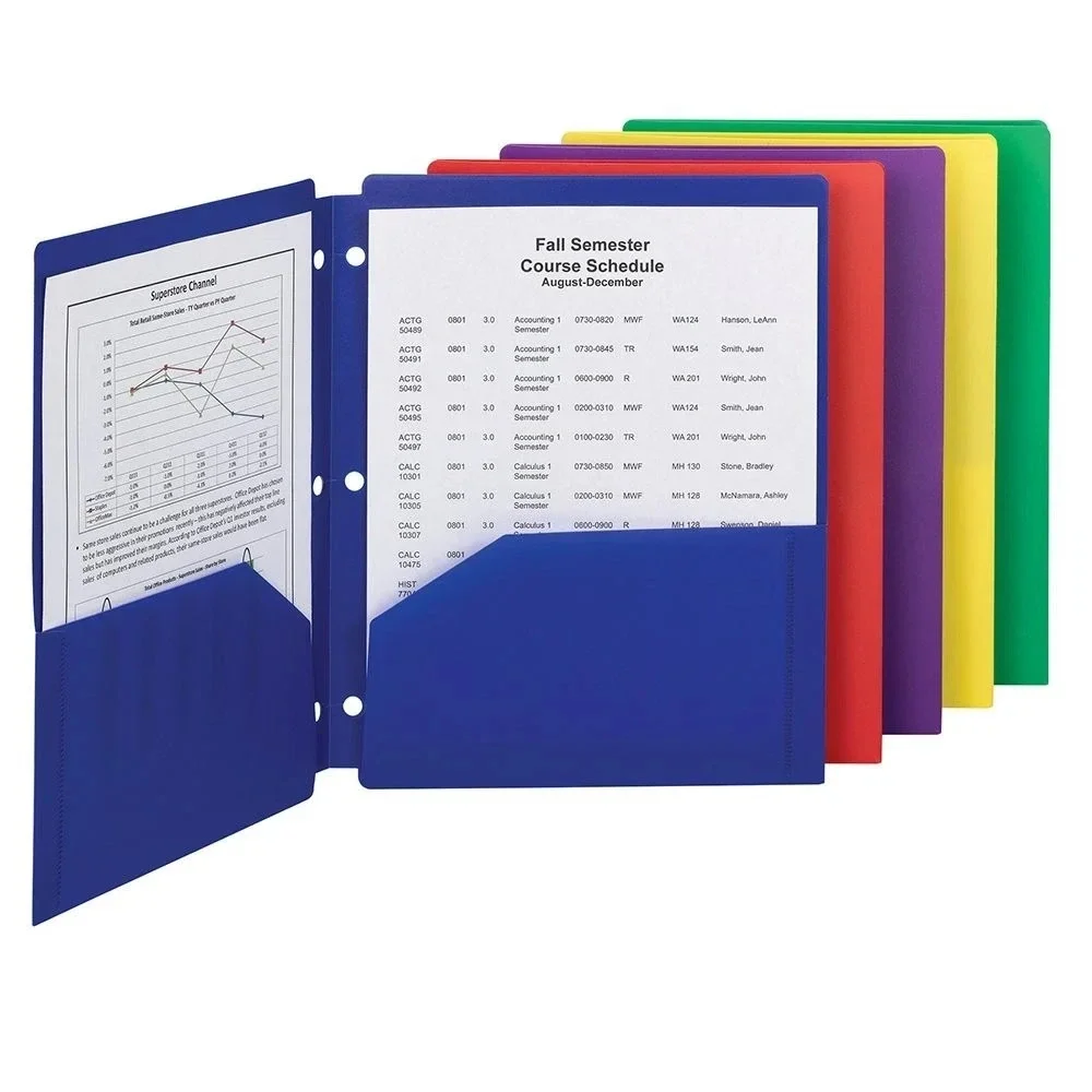 Smead Poly Snap-In 2 Pocket Folders Pk 10 Binder Organization Color Coding